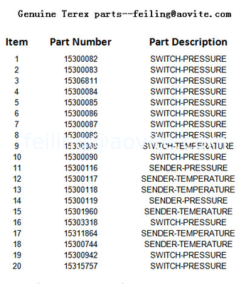Terex pressure temperature sensor switch 15300116   15300117   15300119