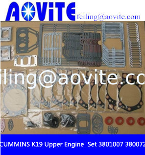 Cummins K19 KTA19 Full Gasket Kit Upper Engine and Lower Engine Gasket Set 3801007 3800728